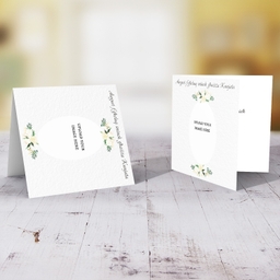 A petite photo birthday card for mother in law with white florals in Maltese