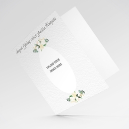 A petite photo birthday card for mother in law with white florals in Maltese