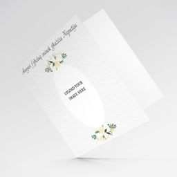 A petite photo birthday card for Niece with white florals in Maltese