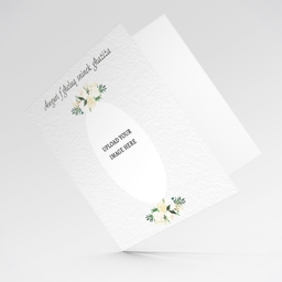 A petite photo birthday card for someone dear with white florals in Maltese