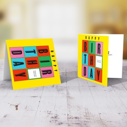 Colourful & fun photo birthday card in English (Unisex)