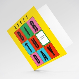 Colourful & fun photo birthday card in English (Unisex)