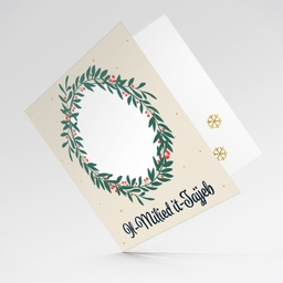 Open Christmas wreath themed photo card for in Maltese