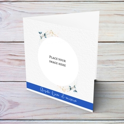 Elegant father's day photo card  in Maltese with dark blue sash