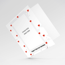 Valentines Photo card in Marbled background and scattered red hearts in Maltese