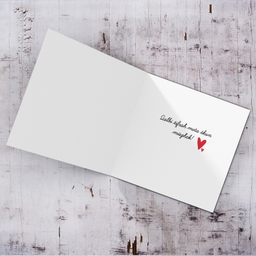 Valentines Photo card in Marbled background and scattered red hearts in Maltese