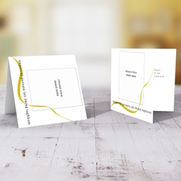 Elegant Wedding Card with golden line in English