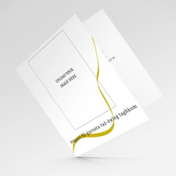 Elegant Wedding Card with golden line in English