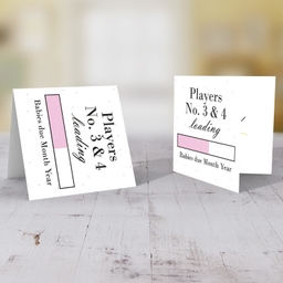 Baby Loading TWINS - Players No3 &  4 themed (in light pink) baby/pregnancy announcement personalisable card in English