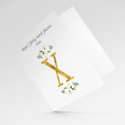 Elegant birthday card with dainty flowers personalisable in Maltese  (Can be personalised with Age or Initial)