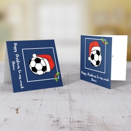 Football themed Christmas personalisable card for Coach in English