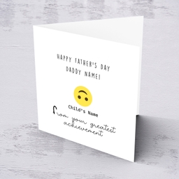 Emoji funny father's day card with Child's Name in English (Personalisable)