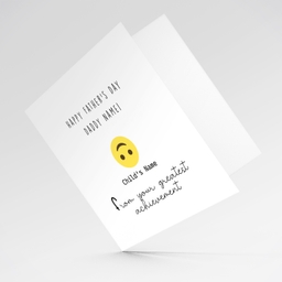 Emoji funny father's day card with Child's Name in English (Personalisable)