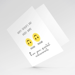 Emoji funny father's day card with 2 children in English  (Personalisable)