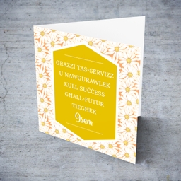 Formal farewell / retirement /  good luck / thank you card in Maltese (Personalisable & Female)