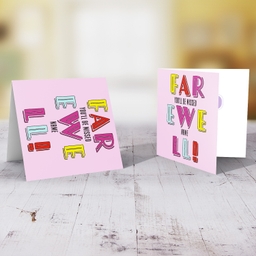 Farewell card you'll be missed in pastel colours (pinks) in English