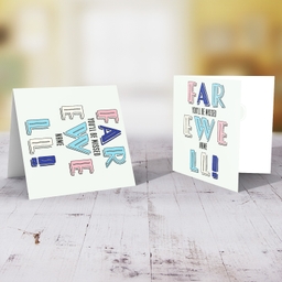 Farewell card you'll be missed in pastel colours (blues) in English