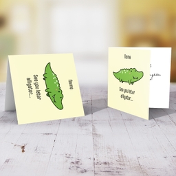 Cute farewell greeting card - see you later alligator in English