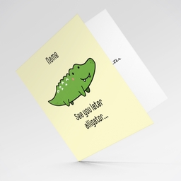 Cute farewell greeting card - see you later alligator in English