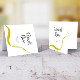 Elegant farewell card with gold line in English (Personalisable)