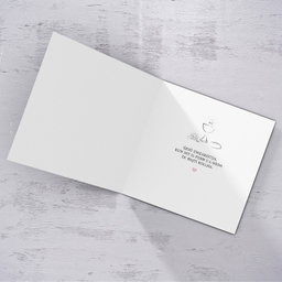 S - Initial First Holy Communion Card for Girls, with bible verse ĠW 6,35 and light pink heart background in Maltese