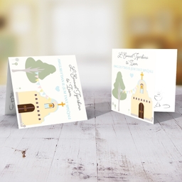 Church themed personalisable  Holy Communion Card for boys in Maltese