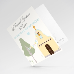 Church themed personalisable  Holy Communion Card for boys in Maltese