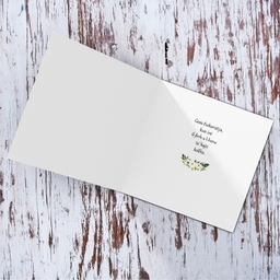 Cousin - White flower themed Holy Communion card for Cousin with purple cross in Maltese