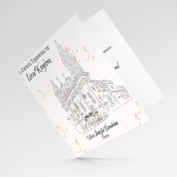 Line art - Naxxar Parish Church neutral holy communion card in Maltese (Personalisable)