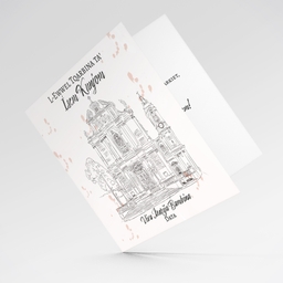 Line art -Ħal-Għaxaq Parish Church neutral Holy Communion card in Maltese (Personalisable)