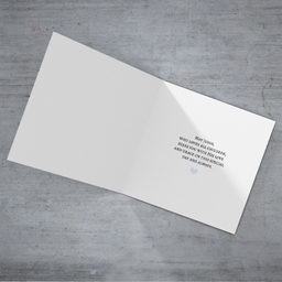 Cute floral rainbow in shades of light blue personalisable baptism / christening card for boys in English