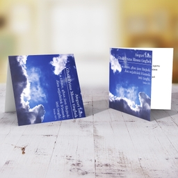 Celebrating First Mass / Prima Messa greeting card in Maltese with a blue sky background (Personalisable)