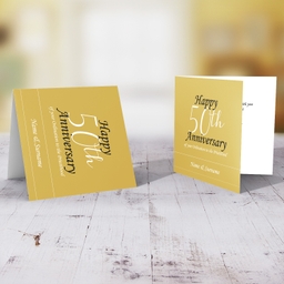 Golden background 50th Ordination Anniversary greeting card in English (Personalisable)