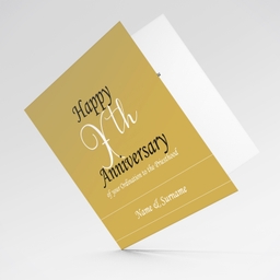 Golden background Ordination Anniversary greeting card in English (Personalisable)