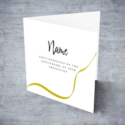 Elegant ordination anniversary card in English (Personalisable & Unisex)