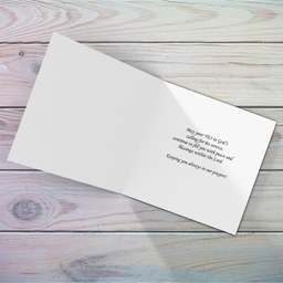 Elegant ordination card with golden line in English (Personalisable & Unisex)