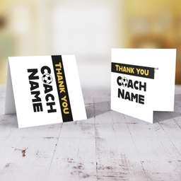 Minimalist thank you card for football coach in English (Personalisable)