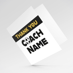 Minimalist thank you card for football coach in English (Personalisable)