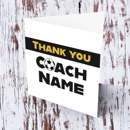 Minimalist thank you card for football coach in English (Personalisable)