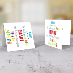 Colourful thank you card for Carer / Teacher / LSE / Childcare in English (Personalisable)