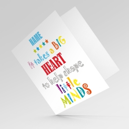 Colourful thank you card for Carer / Teacher / LSE / Childcare in English (Personalisable)