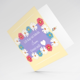 Colourful flowery thank you card for Head of School in Maltese