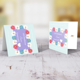 Colourful flowery thank you card for Teacher in Maltese (Female)