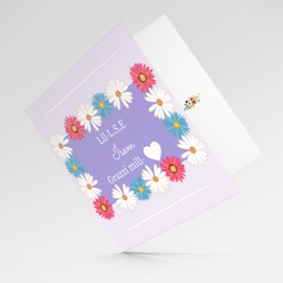 Colourful flowery thank you card for L.S.E. in Maltese