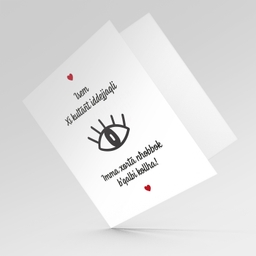 Funny minimalist personalisable Valentine's day card with big eye in Maltese