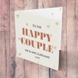 To the happy couple wedding card in English (Personalisable)