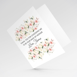 Beautiful floral personalisable wedding card from Maid of Honor in English