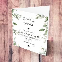 Olive leaves themed wedding card in Maltese (Personalisable) 