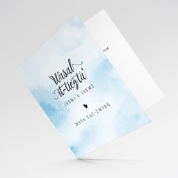 Light blue background wedding card in Maltese (Personalisable) 