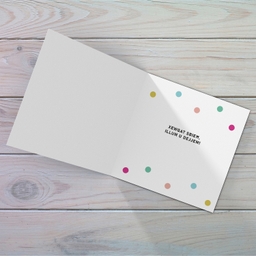 Colourful text with polka dots - Awguri Zija card for Aunty in Maltese